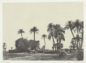 Vesnice Hamameh, Horní Egypt, 184951, vytištěno 1852. od Maxime Du Camp