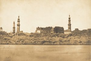 Pohled na Girgeh a pobřeží odstraněno - potopou Nilu, 1849-50. od Maxime Du Camp