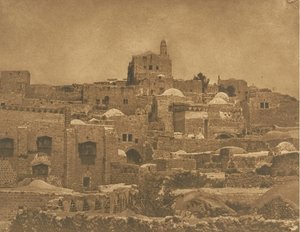 Pohled na mešitu El-Melouyeh a okolí Jeruzaléma, srpen 1850. od Maxime Du Camp