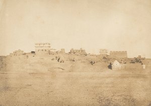 Pohled na část vesnice Luxor, Théby, 1849-50. od Maxime Du Camp