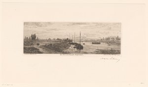 Pohled na Seinu poblíž Argenteuil Les bords de la Seine près Argenteuil (název na objektu) od Maxime François Antoine Lalanne (signed by artist)