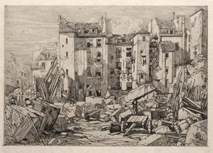 Demolice starých domů v Paříži, 1862.