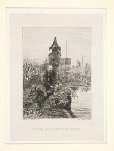 Victor Hugo dans son jardin (Victor Hugo in His Garden), pl. 12 z apartmá Chez Victor Hugo (Victor Hugo od Maxime Lalanne