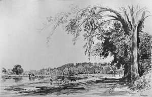 Pohled na Richmond z Temže, 1871 od Maxime Lalanne