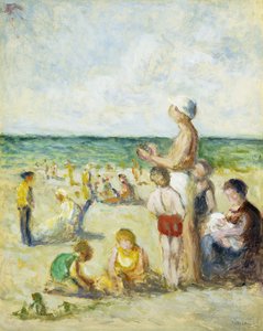 Na pláži v Normandii; Na pláži v Normandii, kolem roku 1930 od Maximilien Luce