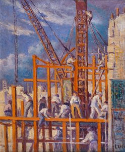 The Building Sites of Paris, Boulevard de la Madeleine; Pařížské loděnice, Boulevard de la Madeleine, od Maximilien Luce