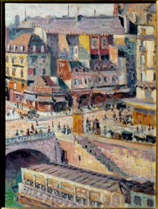 Most Saint Michel a nábřeží zlatníka. Olej na papíře marufle na isorel. Obraz Maxmiliána Luce (1858-1941) od Maximilien Luce