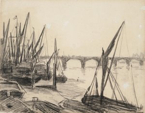 Temže u Vauxhall Bridge od Maximilien Luce