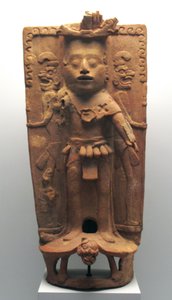 Kadidlo v podobě kukuřičného boha na želvě, poloostrov Severní Yucatán, postklasické období, 900-1000 našeho letopočtu od Mayan