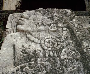 Stéla v domě A, terasa 2 v paláci od Mayan