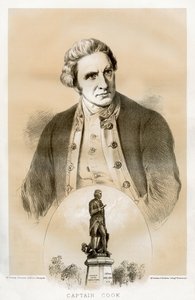 Kapitán James Cook, britský námořní důstojník a průzkumník z 18. století, 1879