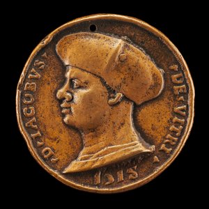 Jacques de Vitry-La Lière, zemřel 1515, kanovník, děkan a kancléř [avers], 1518. od Medallist of 1518