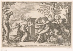 Apollo v Marsyas od Meester van de Dobbelsteen