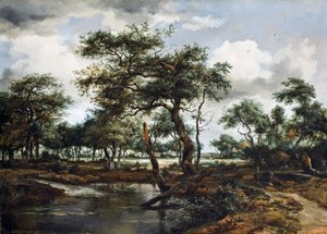 Rybník v lese, 1668 (olej na dubovém panelu)