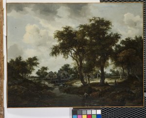 Vodní mlýn (The Trevor Landscape) (olej na plátně) od Meindert Hobbema