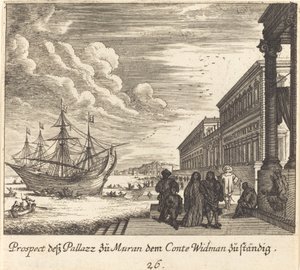 Palazzo hraběte Widmana od Melchior Küsel after Johann Wilhelm Baur