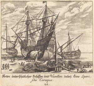 Lodě od Melchior Küsel after Johann Wilhelm Baur