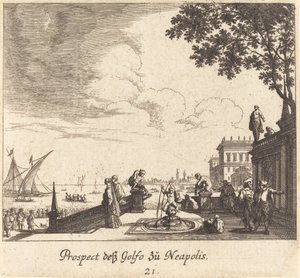 Pohled na Neapolský záliv od Melchior Küsel after Johann Wilhelm Baur