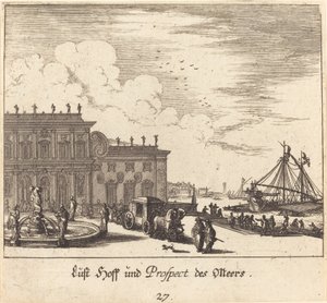 Pohled na Meers od Melchior Küsel after Johann Wilhelm Baur