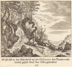 Vodopád od Melchior Küsel after Johann Wilhelm Baur