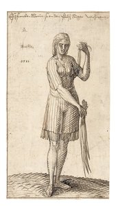 Nigerijská žena držící rákosí, 1583 od Melchior Lorck