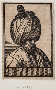 Busta vousatého muže v turbanu, 3/4 profilu vpravo