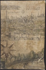 Vyhlídka Konstantinopole, List 12, Melchior Lorck, 1559 od Melchior Lorck