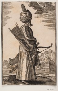 Archer stojí, profil vpravo od Melchior Lorck