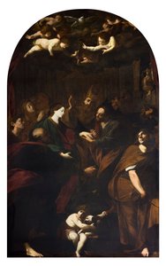 Svatba Panny Marie Obraz od Melchiorre Gherardini dit il Ceranino (1607-1668) 1629-1632 Soukromá sbírka od Melchiorre Gherardini