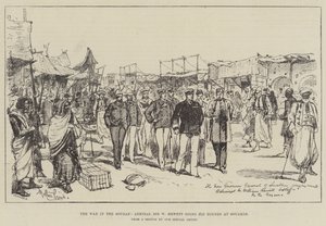 Válka v Súdanu, admirál Sir W Hewett na svých kolech v Souakimu od Melton Prior
