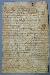 Dokument napsaný Wadomirem (Uuademir) a jeho manželkou Ercambertou, kolem 690-691 (pero a inkoust na pergamenu) od Merovingian