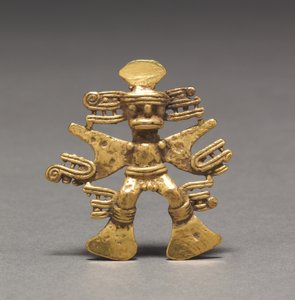 Přívěsek figurka, c. 700-1550 (lité a tepané zlato)