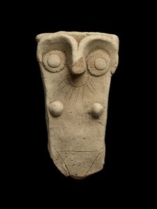 Rukojeť z nádoby zpracované jako matka bohyně, raná dynastie III (pálená hlína) od Mesopotamian