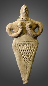 Figurka nahé ženy, Mezopotámie, cca 2000-1800 př.nl (hlína)