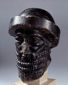 Mezopotámie: hlava vyřezaná v dioritu zvaném Hammurabi. Ze Susa. Ztlumit. 0,15x0,1m. Paříž, muzeum Louvre od Mesopotamian Mesopotamian
