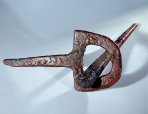 Mezopotámie: základní figurka (hřebík a jeho měděná podpěra). Sumerské období. 2800 před naším letopočtem. Z webu Mari. Ne 0,38 m Paříž, Musee du Louvre od Mesopotamian Mesopotamian