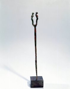 Orientální umění: připněte ozdobu hlavy dvou postav. Bronzový předmět, Asi 3300 - 3200 př. n. l. (období Urikova, Mezopotámie). Od Tella. Výška 18 cm. Paříž, Musee du Louvre od Mesopotamian Mesopotamian