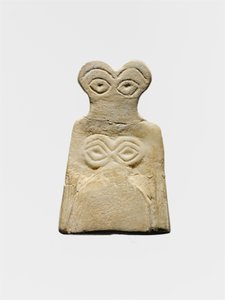 Idol oka středního Uruku, asi 3700-3500 př.nl. (sádra alabastr) od Mesopotamian School