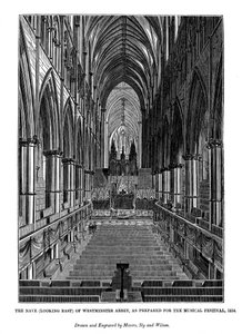 Loď při pohledu na východ od Westminsterského opatství, 1843 od Messrs Sly and Wilson