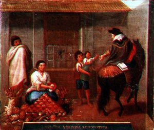 Trhová scéna od Mexican School