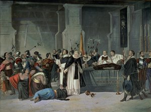 Pohřeb Inky Atahualpy ve městě Cajamarca (olej na plátně) od Mexican School