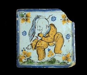 Dlaždice s groteskním Číňanem, c. 1800 od Mexican School