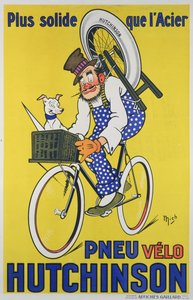 Reklamní plakát Hutchinson cyklistické pneumatiky (barva litho)