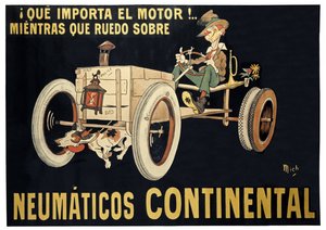 Pneumatiky Continental, cca 1900 (tisk) od Mich (1881 1923)