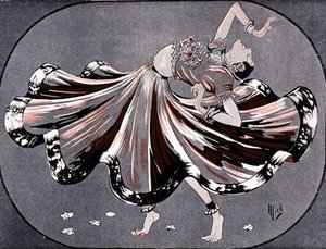 Slečna Ruth ve svých hinduistických tancích: Mata Hari v divadle Marigny - od Mich (Michel Liebeaux