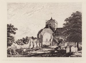 Kostel Boxgrove Priory (rytina) od Michael (1743-1801) (after) Rooker