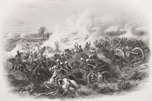 Bitva u Moodkee, 1845, vyryl C.H. Jeens, z 
