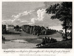 Barrington, poblíž Burford v Gloucestershire, sídlo hraběnky z Talbot, 1776 od Michael Angelo Rooker