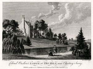 Plukovník Onslows Lodge v Try-Hill, poblíž Chertsey, Surry, 1777 od Michael Angelo Rooker