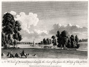 Severozápadní pohled na Wakefield Lodge, sídlo jeho milosti vévody z Graftonu, 1776 od Michael Angelo Rooker